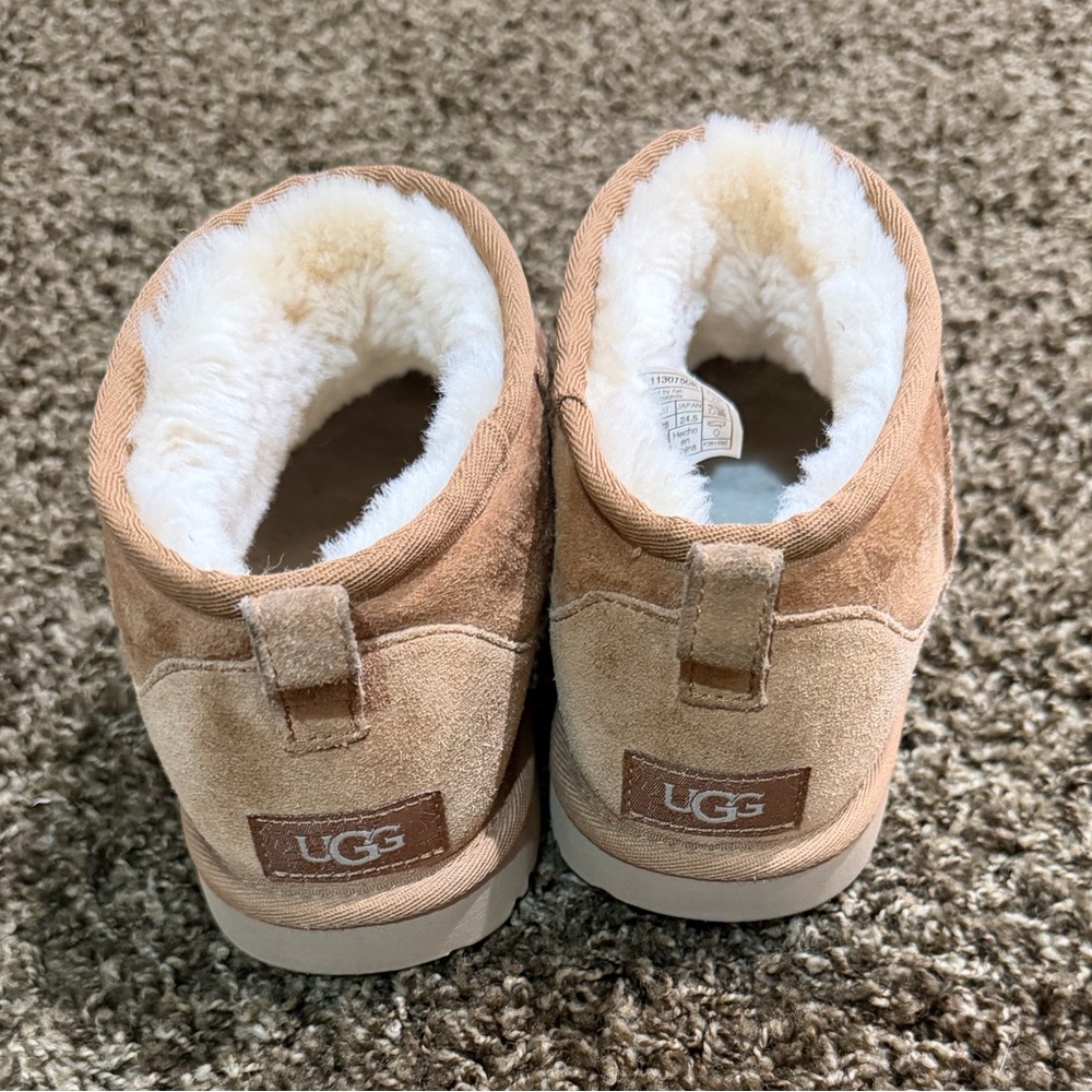 UGG Chestnut Suede Shearling-Lined mini Boots - image 1